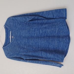 St Johns Bay Active Soft Light Fleece Heathered Blue Sweater Womans Size S